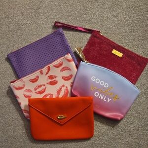 Super Girly Ipsy Cosmetic Bag Lot Of 5